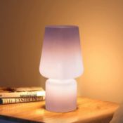 RRP £29.99 MJ PREMIER Glass Mushroom Lamp, Battery Powered, LED Night Light