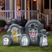 BESTPARTY 200cm Inflatables Tombstone Combo Blow up Spooky Gravestone Lighted Decoration