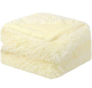 RRP £22.99 Sourcing Map Solid Faux Fur Twin Size Blanket Shaggy Throw