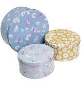 RRP £23.99 Set of 3 Round Nesting Cake Storage Tins Bakery Biscuit Boxes