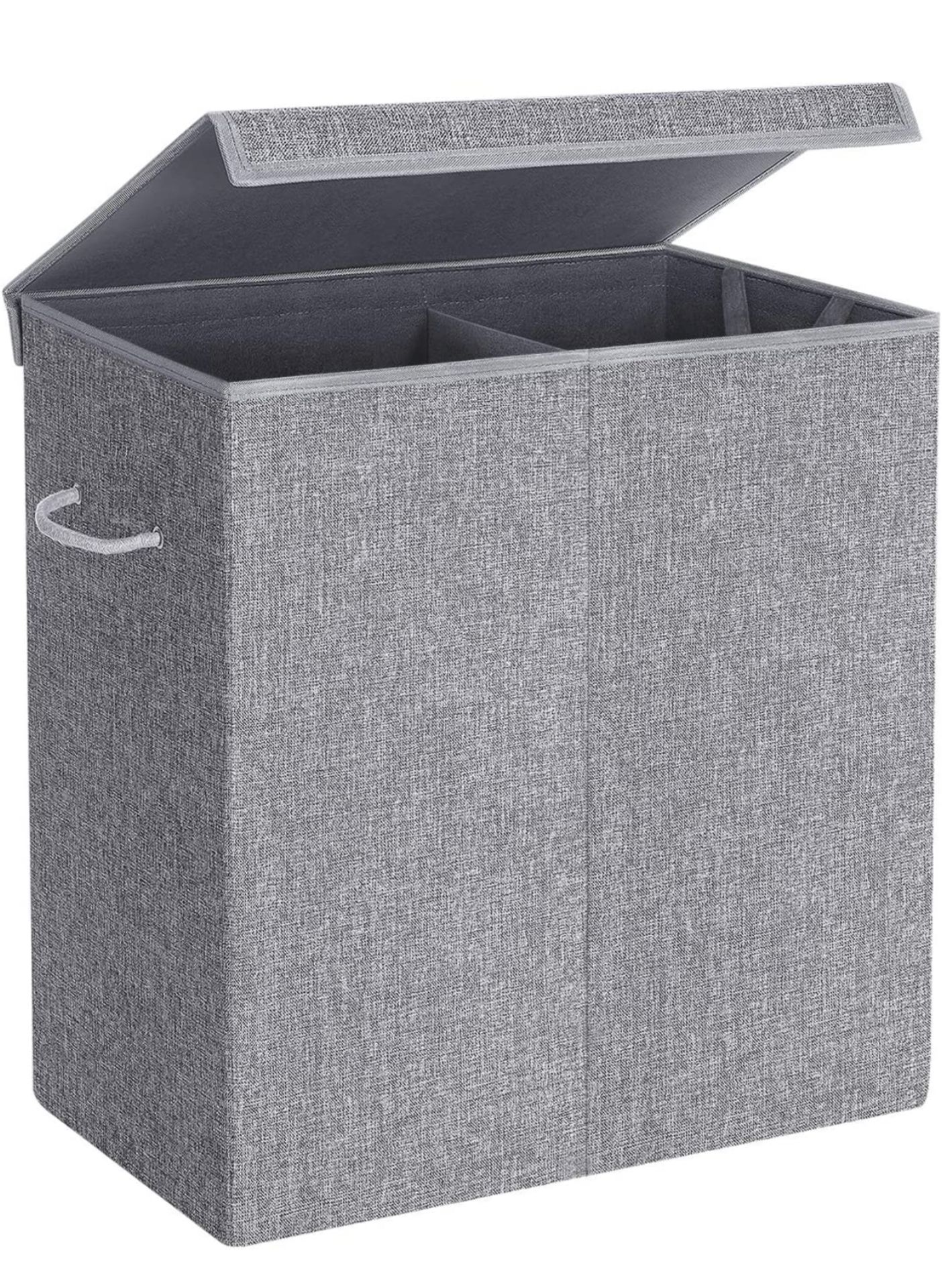 RRP £34.99 SONGMICS 142L Laundry Hamper, Linenette Fabric Laundry Basket, Divided Hamper