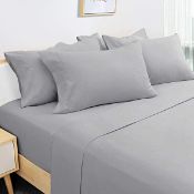 RRP £26.99 HOMEIDEAS 6 Piece Bed Sheets Set Extra Soft Brushed Microfiber, Queen
