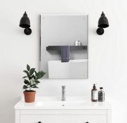 RRP £27.99 Dripex 60 x 45cm Frameless Bathroom Mirror Rectangular Wall Mounted