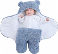 RRP £36 Set of 2 x TURMIN Baby Hooded Swaddle, Infant Wrap Blanket Bag