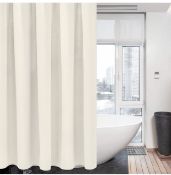 RRP £23.99 Waffle Fabric Shower Curtain, 182 x 182cm Water Resistant