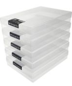 RRP £17.99 WestonBoxes A4 Transparent Plastic Craft Storage Boxes with Lids, 5-Pack
