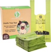 RRP £17.99 GREENER WALKER Tie Handles Poo Bags for Dog Waste, 600 Pet Poop Bags