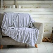 Waffle Honeycomb Throw Blanket Soft Warm Throw Over Sofa Bedspread King - 200 x 240cm
