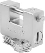 Kurtzy Heavy Duty 1kg Padlock with 5 Keys - Hardened Solid Steel Hardware Monoblock Lock