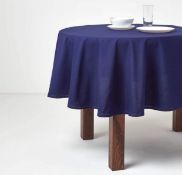 Homescapes Navy Blue Round Cotton Tablecloth, Large 178cm RRP £19.99