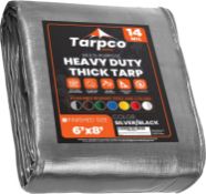 Tarpco Safety Heavy Duty Tarp Cover, Waterproof, UV Resistant, Rip and Tear Proof, 2.45m X 3m