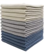 RRP £25.99 Polyte Premium Microfibre Kitchen Dish Tea TowelWaffle Weave, 12-Pack