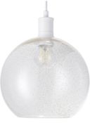 RRP £19.99 Happy Homewares Contemporary Designer Clear Circular Glass Pendant Lamp Shade