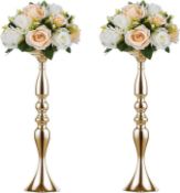 RRP £24.99 Sziqiqi 2Pcs 50cm Height Metal Candle Holder Candle Stand Wedding Centerpiece
