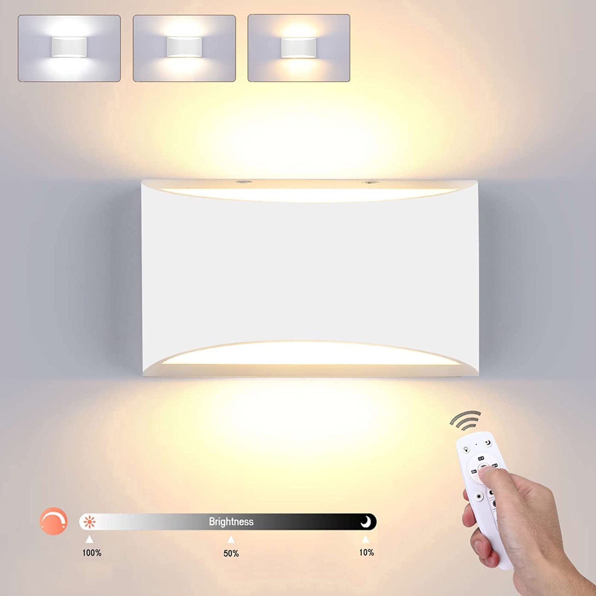 RRP £29.99 Glighone Wall Lights Dimmable Up Down Wall Light Brightness Adjustable Sconce