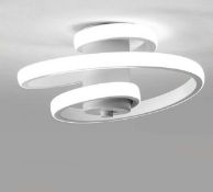 RRP £29.99 Eidisuny LED Modern Creative Spiral Lamp White Ceiling Lighting
