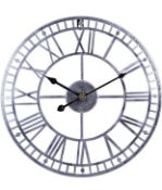 RRP £34.99 Maxstar Modern Roman Numerals Large Wall Clock Non Ticking Metal Silent Wall Clock