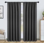 RRP £33.99 Floweroom Blackout Curtains Thermal Insulated Rod Pocket Curtains, 117 x 229cm