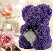 RRP £23.99 Valentines Day Gift Artificial Flower Gifts Rose Flower Bear Handmade Teddy Bear