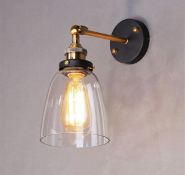 RRP £34.99 Lampop Industrial Vintage Glass Wall Light Retro Lamp