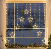 RRP £27.99 Christow Curtain String Lights Light Up Micro LED Star Window Decoration
