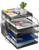 RRP £29.99 Office 5-Tier Stackable Letter Tray Paper Organiser Desk Tidy