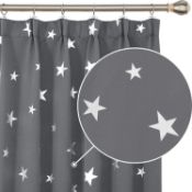 RRP £22.99 Deconovo Super Soft Thermal Insulated Pencil Pleat Star Blackout Curtains 52 x 72"
