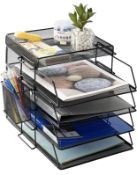 RRP £29.99 Office 5-Tier Stackable Letter Tray Paper Organiser Desk Tidy