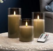RRP £24.99 Christow Flickering LED Candles with Remote Control Set of 3 Battery Operated