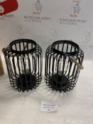 RRP £33.99 JHY DESIGN Table Lamps Battery Operated, Bedside Lamps Cage Set of 2