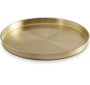RRP £21.99 VonShef Drinks Tray Round Stainless Steel Decorative Plate