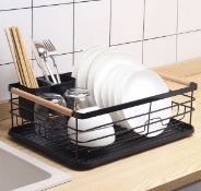 RRP £29.99 COVAODQ Drainer Rack Drying Rack Dish Drainer Rack with Drip Tray