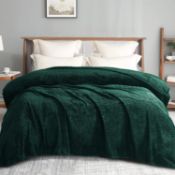 RRP £29.99 Exclusivo Mezcla Queen Size Flannel Fleece Blanket, 230x230 CM Soft Jacquard Weave