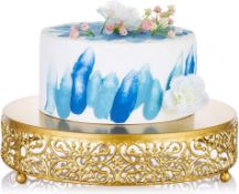 RRP £20.99 NUPTIO 30cm Gold Cake Stand, Simple Style Metal Round Wedding Event Birthday