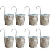 Wavel 8 Pcs Hanging Flower Pots with Hook, Metal Iron Bucket RRP £17.99