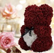RRP £23.99 Valentines Day Gift Artificial Flower Gifts Rose Flower Bear Handmade Teddy Bear
