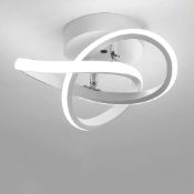 RRP £29.99 Eidisuny LED Lamp 2 Rings Creative Personality Nordic White Ceiling Lighting