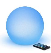 RRP £24.99 Mr.Go Rechargeable 15cm LED Night Light Ball Lamp with Remote Control RGB Colour