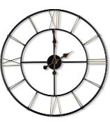 RRP £29.99 Maxstar Modern Large Wall Clock Non Ticking Metal Skeleton Silent Wall Clock