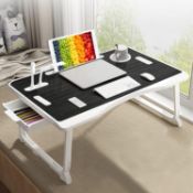 RRP £32.99 Upgraded Bed Table Laptop Desk, Foldable Laptop Bed Tray with USB Charge Port
