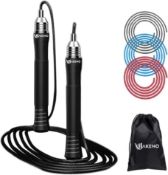 RRP £49 Set of 7 x Speed Jump Rope Skipping Tangle Free Adjustable Length Durable Metal Handle