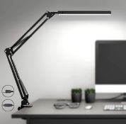 RRP £29.99 SKYLEO LED Desk Lamp with Clamp, Eye-Care Dimmable Reading Light