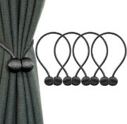 RRP £21.99 IHClink Magnetic Curtain Tiebacks Set of 4 Buckle Clips Woven Curtain Holdbacks