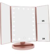 Weily Tri-Fold Vanity Mirror 21 LEDs and 2x/3x Magnification Light Up Mirror RRP £19.99