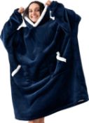 EHEYCIGA Oversized Blanket Hoodie for Kids, Sherpa Fleece Snuggle Hoodie Blanket