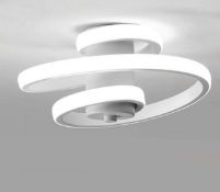 RRP £29.99 Eidisuny LED Modern Creative Spiral Lamp White Ceiling Lighting