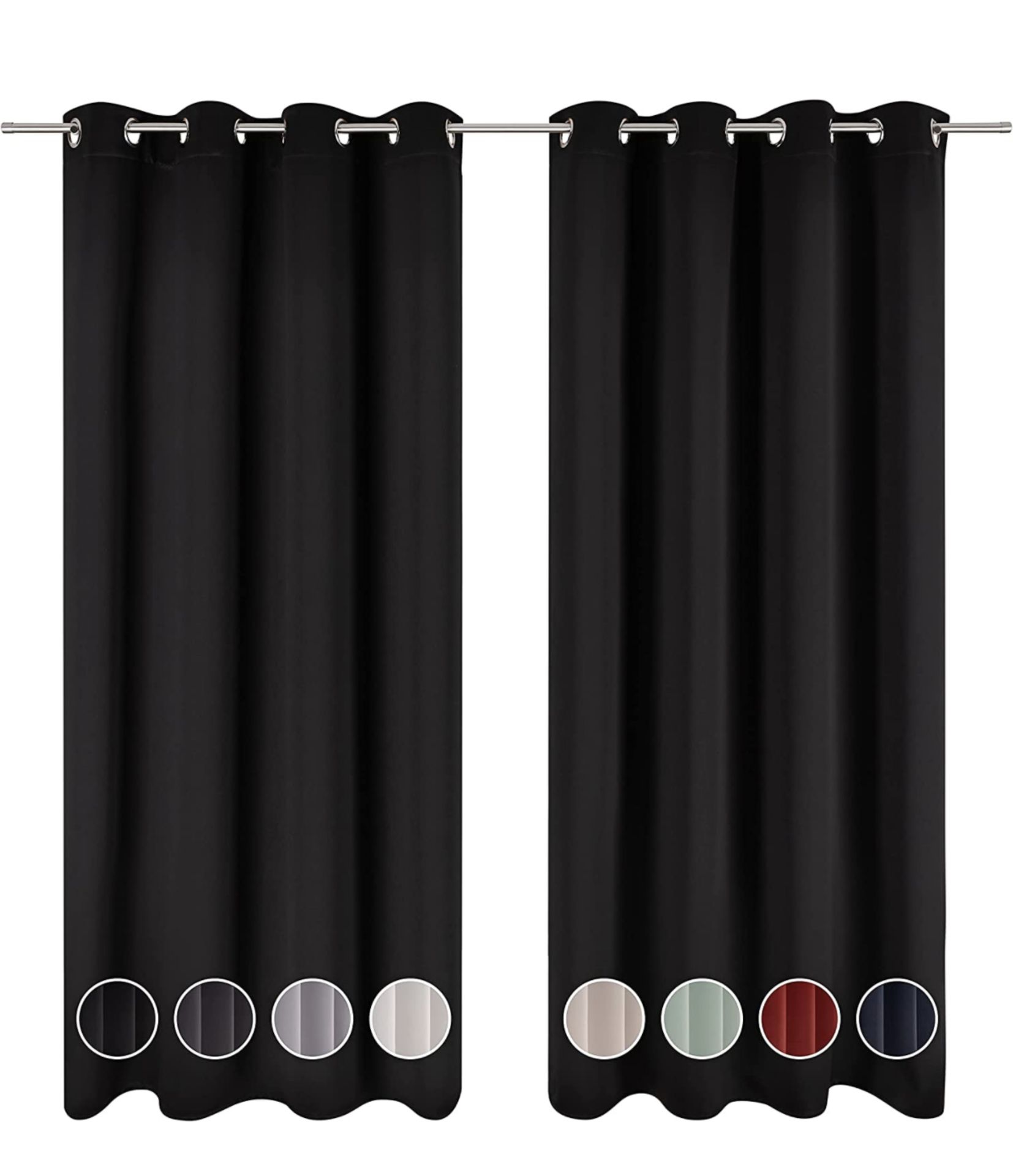 RRP £23.99 Blumental Blackout Curtains Maximum Protection Eyelet Curtains, 117 x 183 cm