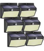 RRP £34.99 Peasur 6-Pack Solar Lights Outdoor 138 LED Solar Security Motion Sensor Lights