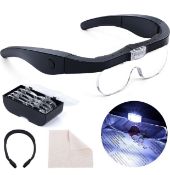 Lupa Headband Magnifier Rechargeable Magnifying Glass with LED Light RRP £17.99
