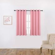 RRP £32.99 Anjee Eyelet Blackout Thermal Insulated Curtains 66x54" with matching Tie Backs